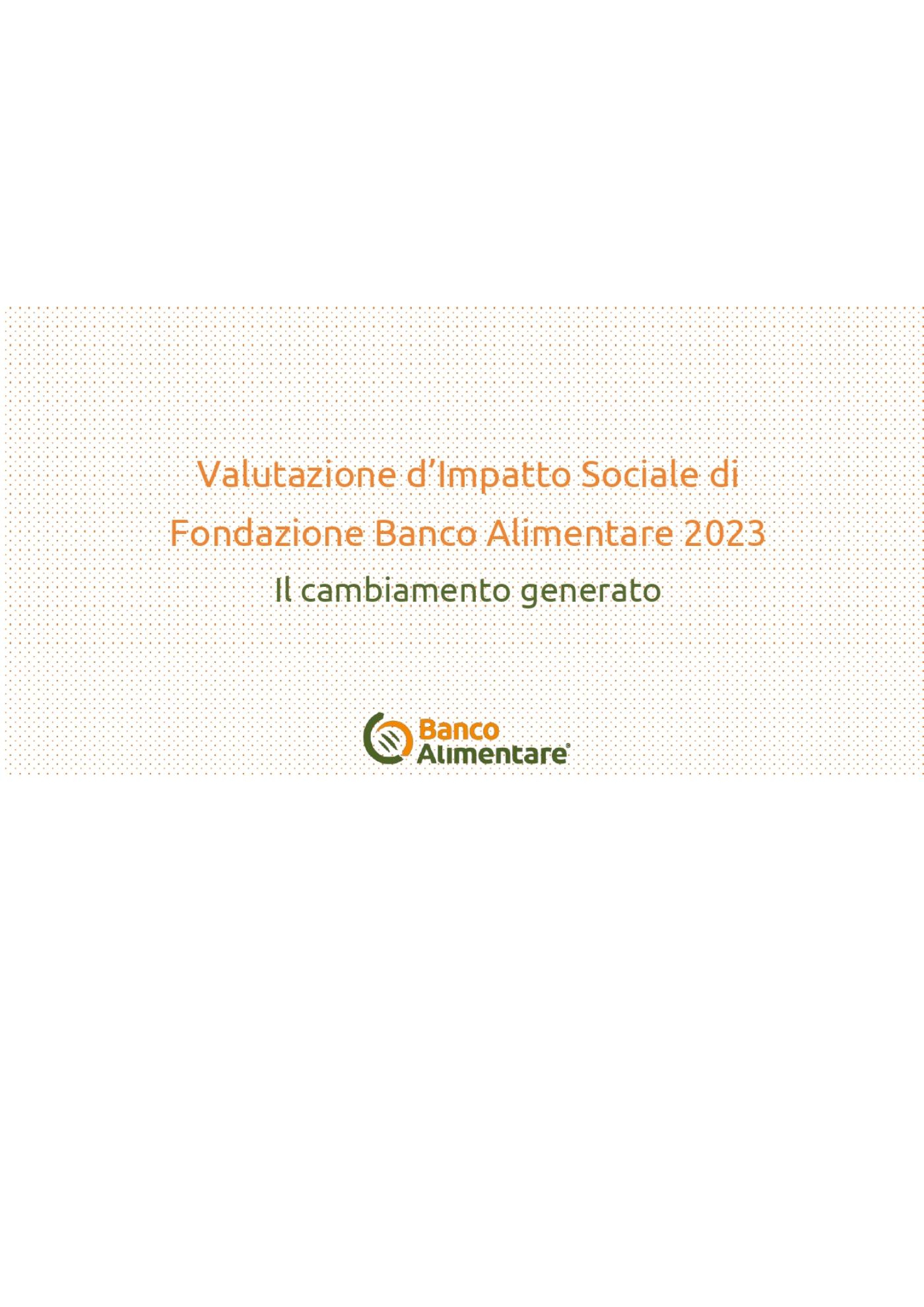 Valutazione d'Impatto Sociale 2023 - Copertina